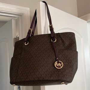 Brown and Purple Michael Kors Purse